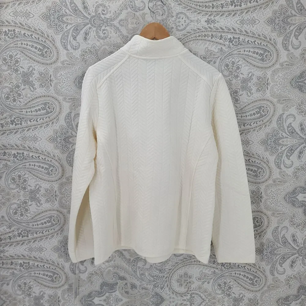 Croft & Barrow quilted knit jacket women's Size XL preppy cozycore quiet luxury